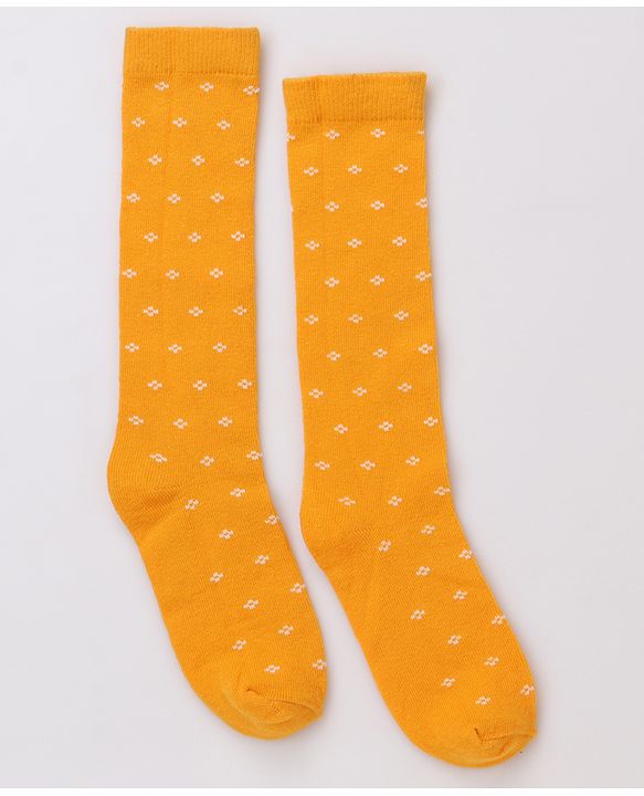 Pine Kids Cotton Knit Knee Length Designed Socks Pack Of 3 (Colour May Vary)