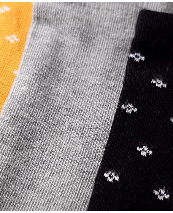 Pine Kids Cotton Knit Knee Length Designed Socks Pack Of 3 (Colour May Vary)