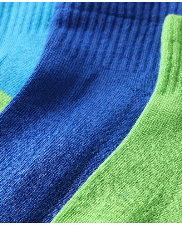 Pine Kids Cotton Knit Ankle Length Designed Socks Pack Of 3 (Colour May Vary)