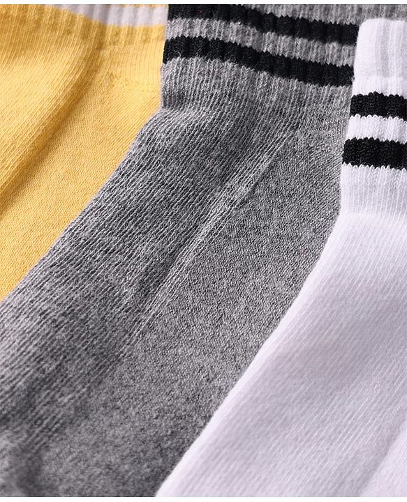 Pine Kids Knit Ankle Length Socks with Stripe Design Pack of 5 - Color May Vary