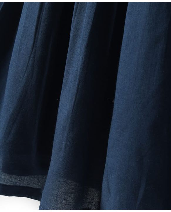 Babyhug Cotton Woven Sleeveless Solid Frock With Belt - Navy Blue