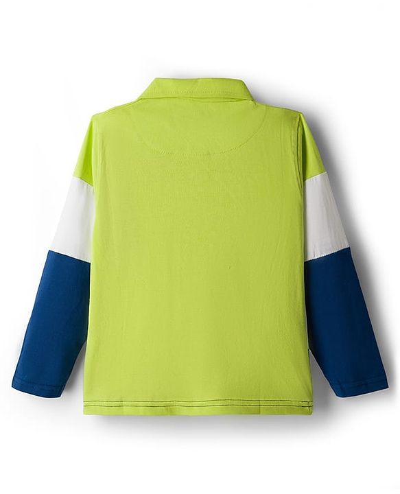 Pine Kids Cotton Knit Full Sleeves Polo T-Shirt with Limitless Dreams Text Print - Navy Blue & White