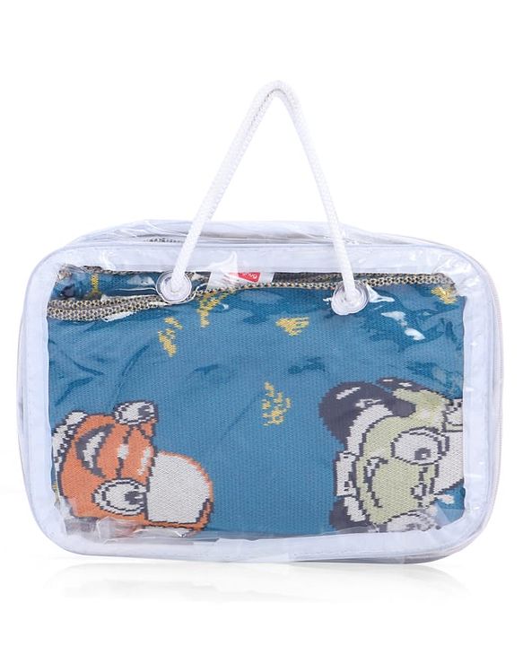 Babyhug Premium Cotton Knitted Blanket Sweet HoneyBee Print   - Yellow