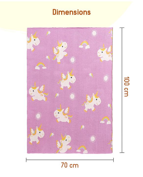 Babyhug Premium Cotton Knitted Blanket Sweet HoneyBee Print   - Yellow