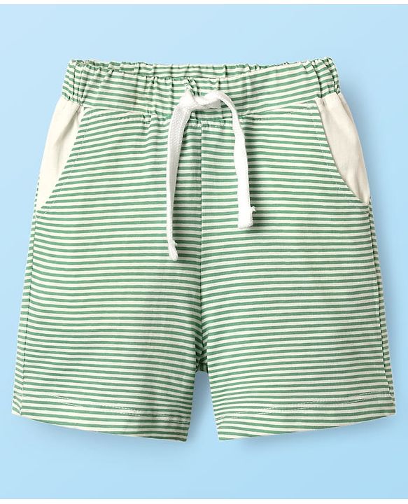 Babyhug Single Jersey Knit Half Sleeves T-Shirt & Short Set With Text Print & Ear Applique - Light Green