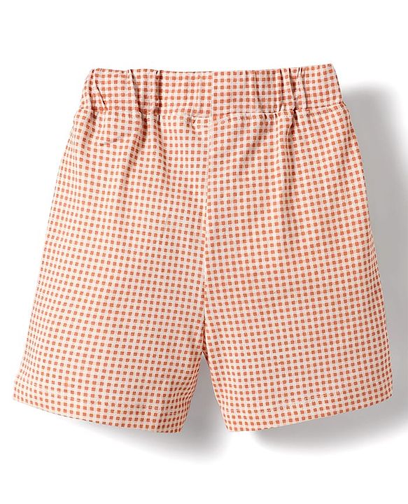 Babyhug Single Jersey Knit Half Sleeves T-Shirt & Short Set With Vehicle Print - White