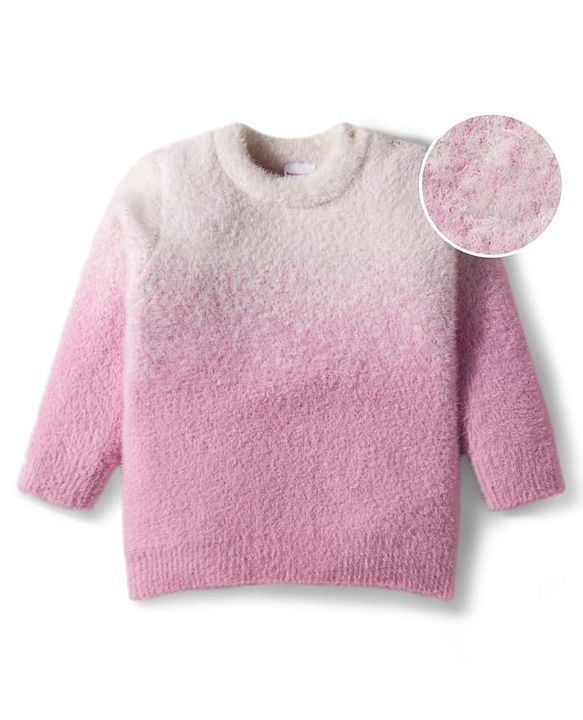 Babyhug Kit Full Sleeves Pullover Solid Color Sweater - Pink