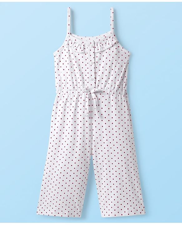 Babyhug Cotton Knit Cap Sleeves Shirt with Jumpsuit Set with Floral Print - Black & White