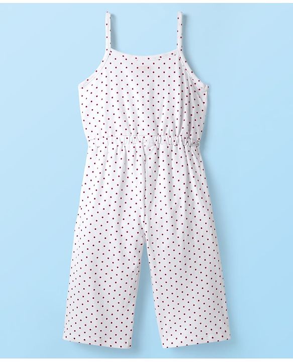 Babyhug Cotton Knit Cap Sleeves Shirt with Jumpsuit Set with Floral Print - Black & White