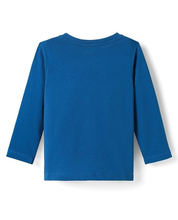 Babyhug 100% Cotton Knit Full Sleeves T-Shirt With Game Changer Text Print - Blue