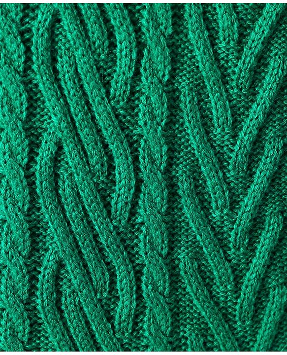 Babyhug Sweater Knit Full Sleeves Woollen Dress With Cable Knit Design - Green