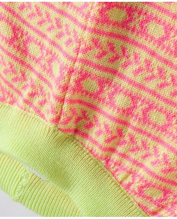 Babyhug Knit Full Length Printed Woollen Pant - Pink