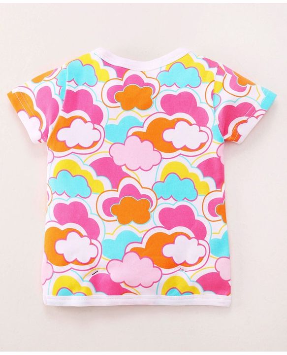 Babyhug 100% Cotton Baby Gift Set with Cloud Print Pack of 7 - Pink