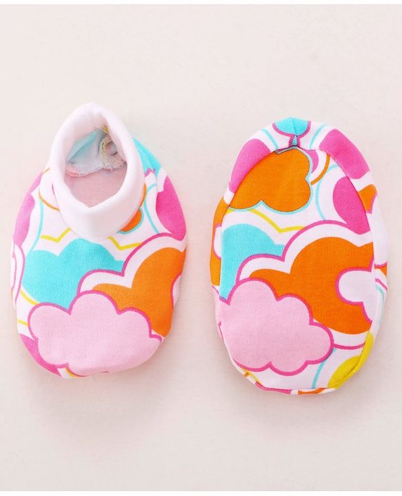 Babyhug 100% Cotton Baby Gift Set with Cloud Print Pack of 7 - Pink
