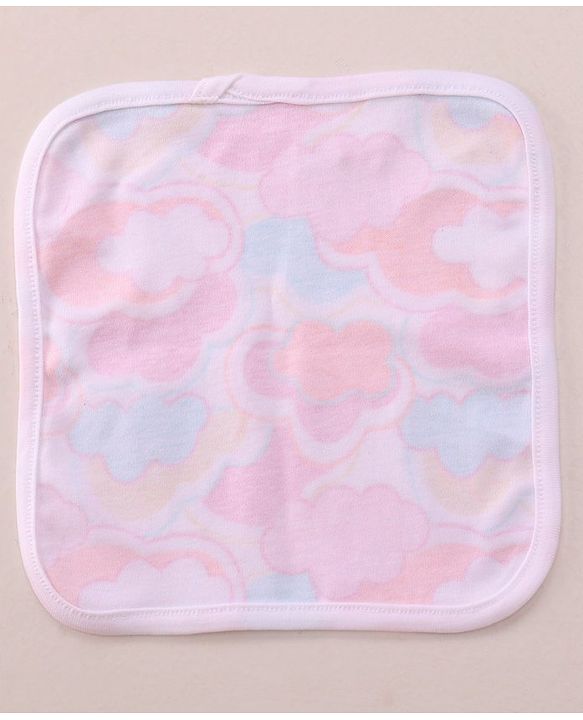 Babyhug 100% Cotton Baby Gift Set with Cloud Print Pack of 7 - Pink
