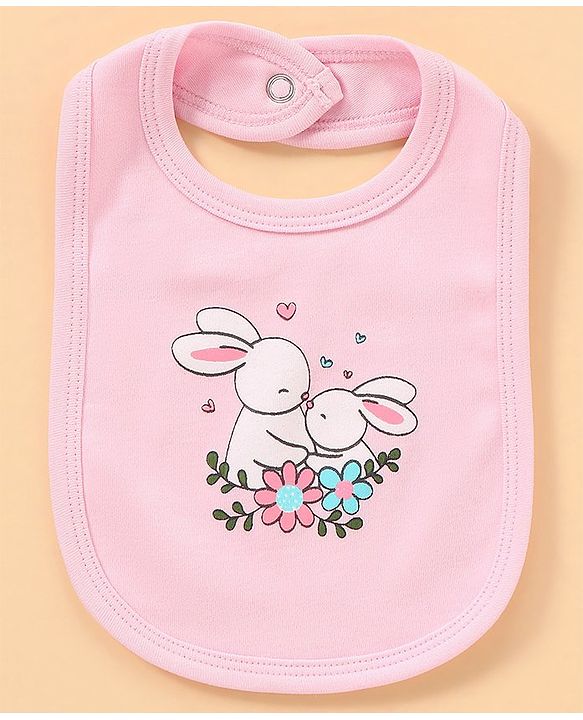 Babyhug 100% Cotton Baby Gift Set With Floral Print Pack of 7 - White & Pink