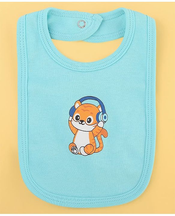 Babyhug 100% Cotton Baby Gift Set Pack of 7 - White & Light Blue