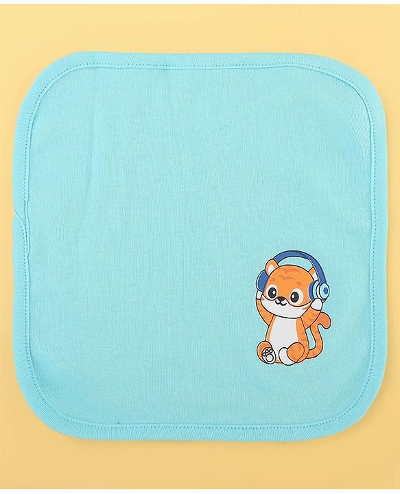 Babyhug 100% Cotton Baby Gift Set Pack of 7 - White & Light Blue