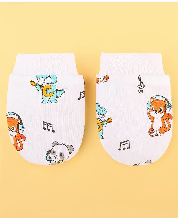 Babyhug 100% Cotton Baby Gift Set Pack of 7 - White & Light Blue