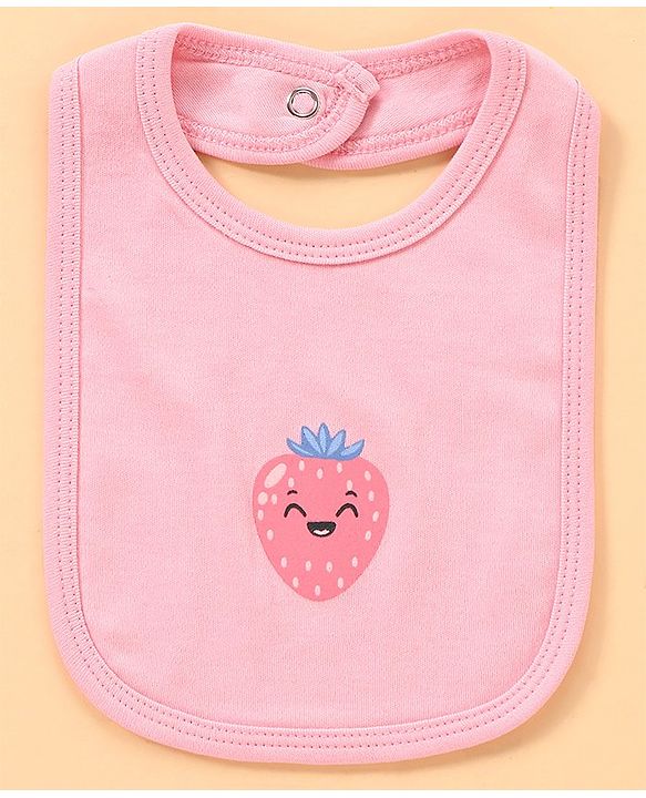 Babyhug 100% Cotton Baby Gift Set with Polka Dots & Fruit Print Set of 7 - Pink