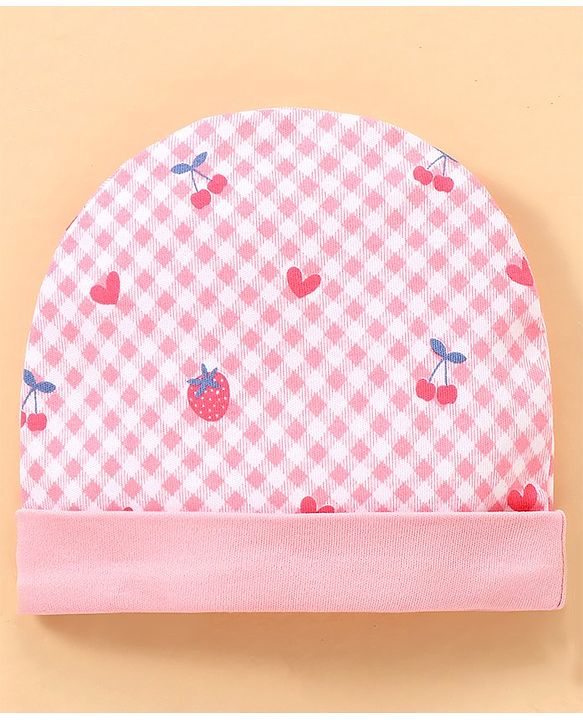 Babyhug 100% Cotton Baby Gift Set with Polka Dots & Fruit Print Set of 7 - Pink