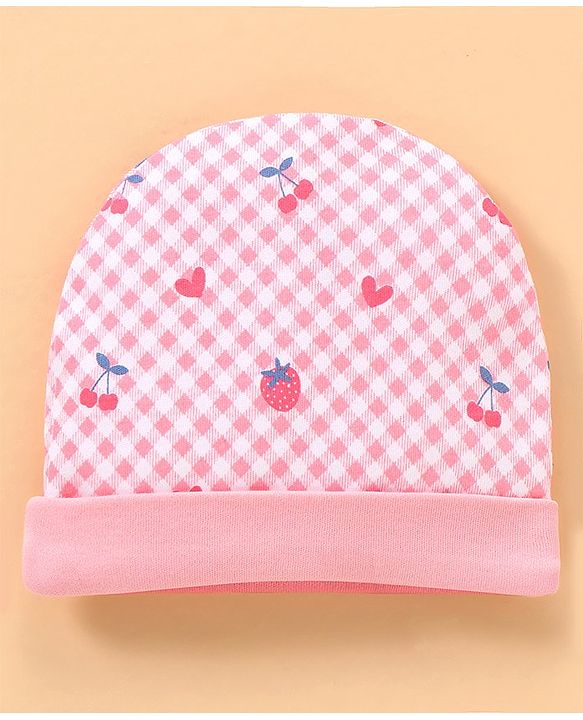 Babyhug 100% Cotton Baby Gift Set with Polka Dots & Fruit Print Set of 7 - Pink