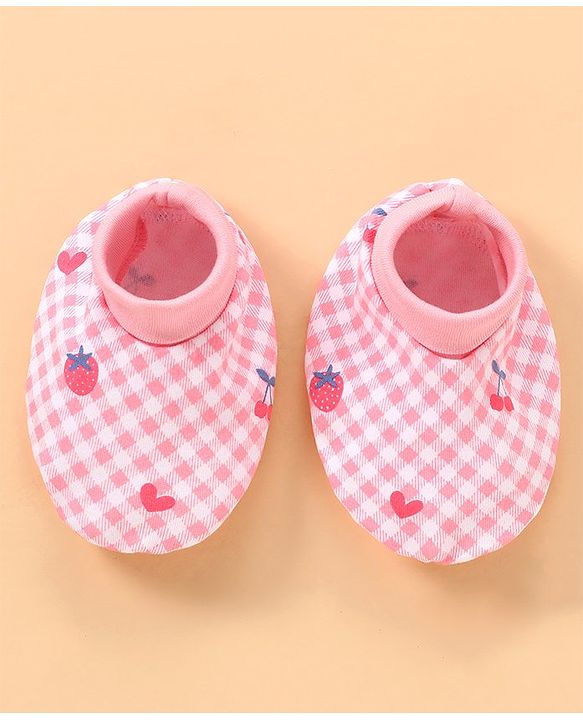 Babyhug 100% Cotton Baby Gift Set with Polka Dots & Fruit Print Set of 7 - Pink