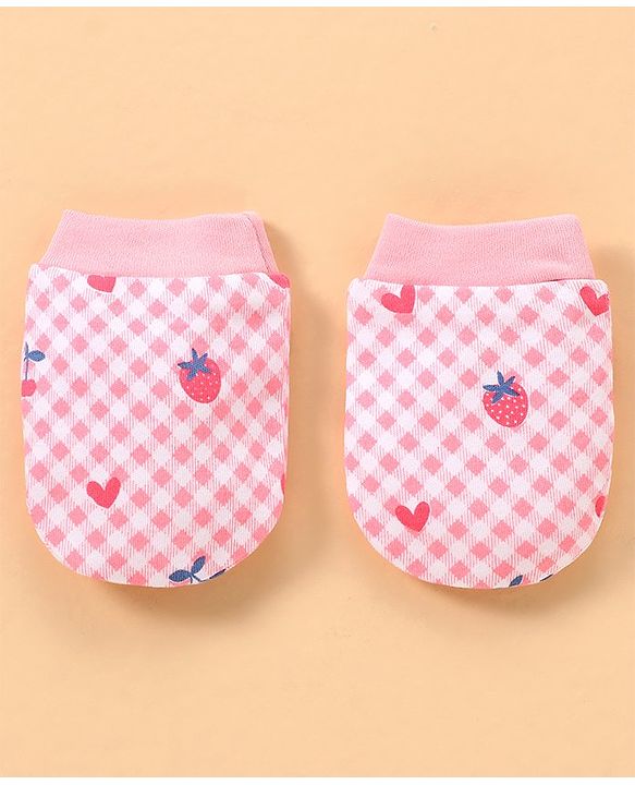 Babyhug 100% Cotton Baby Gift Set with Polka Dots & Fruit Print Set of 7 - Pink