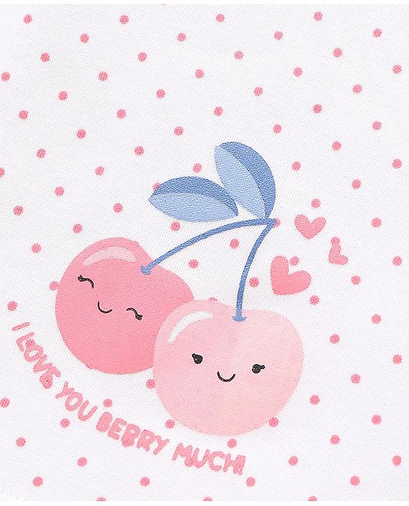 Babyhug 100% Cotton Baby Gift Set with Polka Dots & Fruit Print Set of 7 - Pink