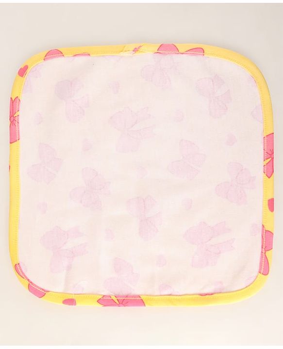 Babyhug 100% Cotton Baby Gift Set With Bow Print Pack of 7 - Yellow & Pink