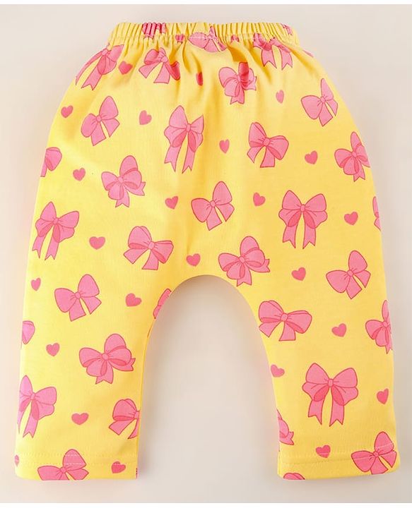 Babyhug 100% Cotton Baby Gift Set With Bow Print Pack of 7 - Yellow & Pink
