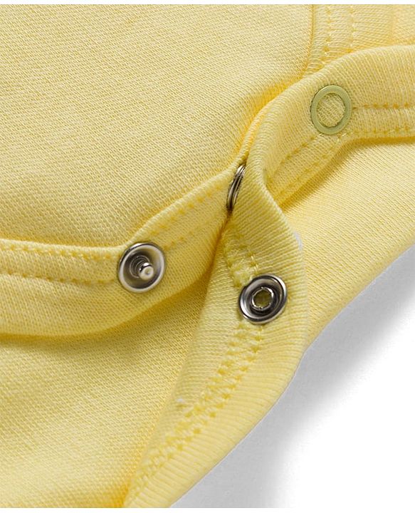 Babyhug 100% Cotton Knit Full Sleeves Onesies with Bunny & Bow Print Pack of 3 - Yellow Pink & Light Blue