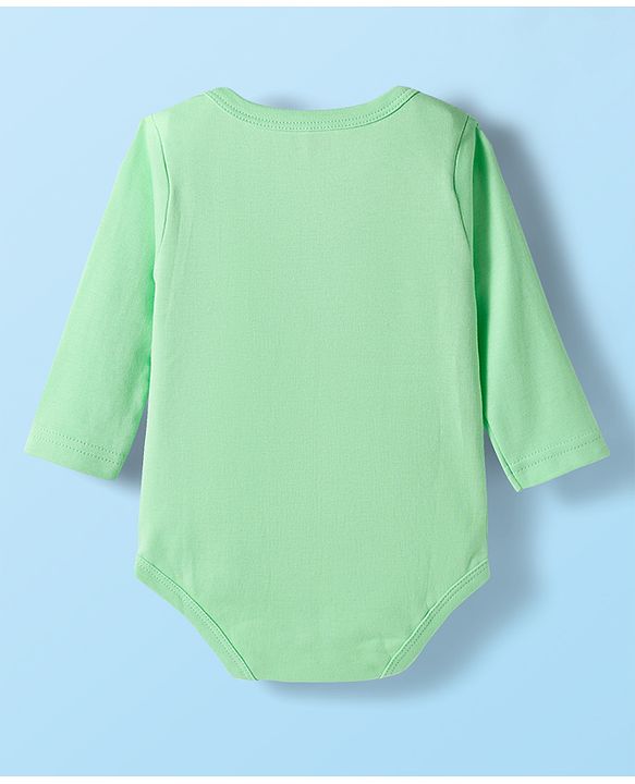 Babyhug 100% Cotton Interlock Knit Full Sleeves Onesies with Ducky & Floral Print Pack of 3 - White Light Green & Pink