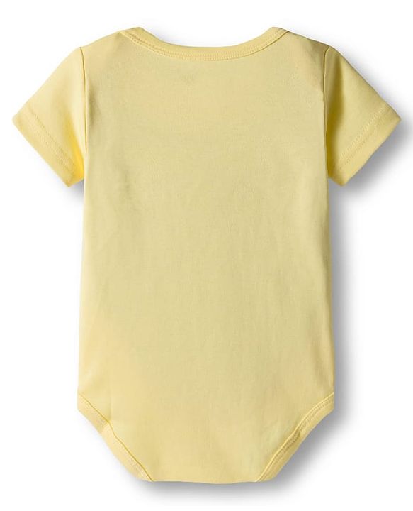 Babyhug 100% Cotton Interlock Knit Half Sleeves Onesies With Animal Print Pack Of 3 - Light Blue Yellow & Pink