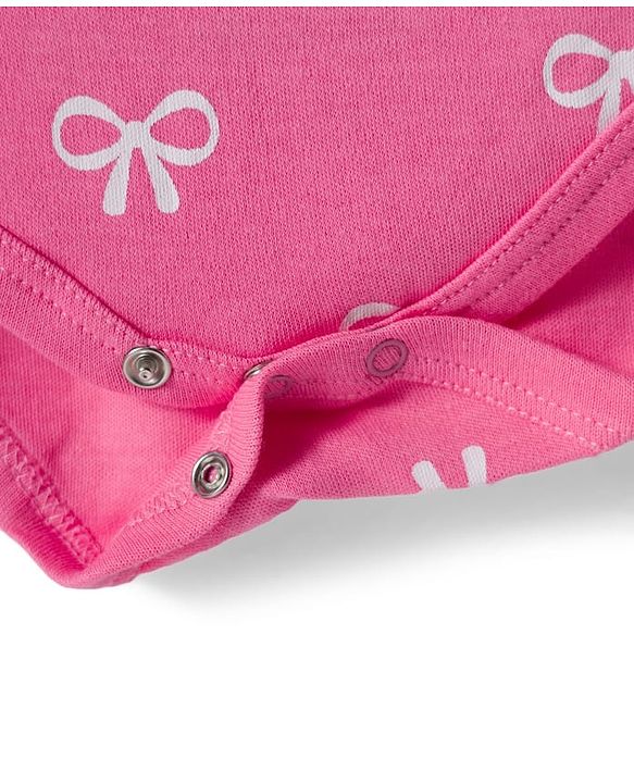 Babyhug 100% Cotton Interlock Knit Half Sleeves Onesies With Animal Print Pack Of 3 - Light Blue Yellow & Pink