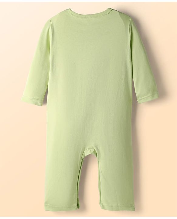 Babyhug 100% Cotton Knit Full Sleeves Rompers With Dino Print Pack of 2 - White & Green