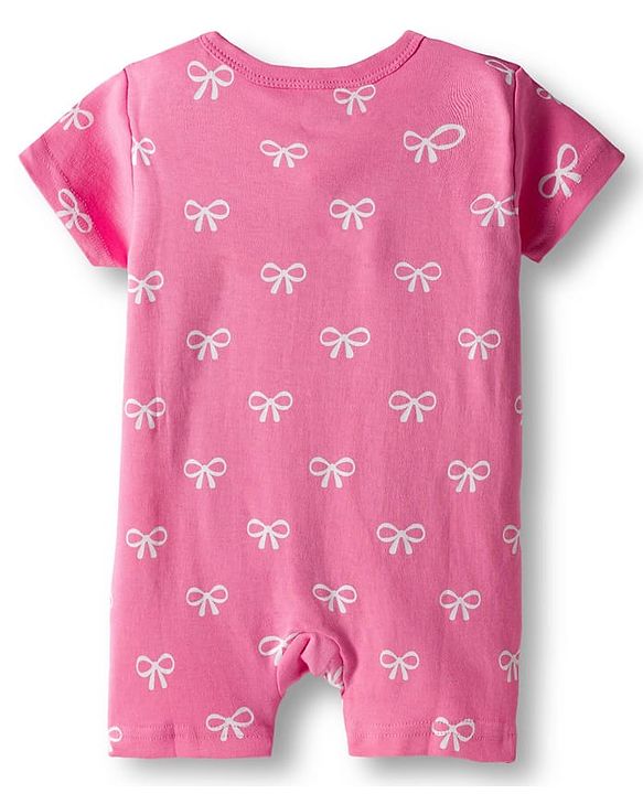 Babyhug 100% Cotton Interlock Knit Romper With Animal Print Pack Of 2 - Pink & Light Blue