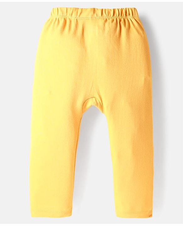 Babyhug Cotton Interlock Knit Full Length Diaper Pant with Stripe & Sea Animal Print Pack of 3 - White Yellow & Aqua Blue