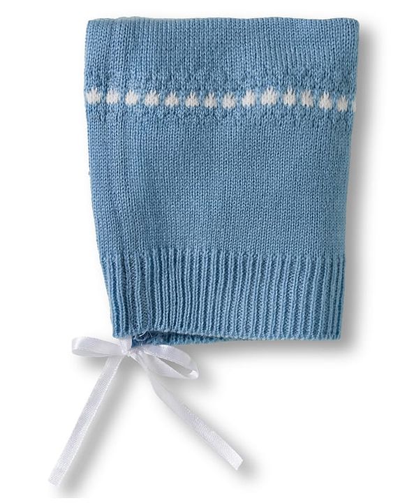Babyhug Knit Full Sleeves  Front Open Sweater Sets With Cap & Booties With Stripes - Light Blue