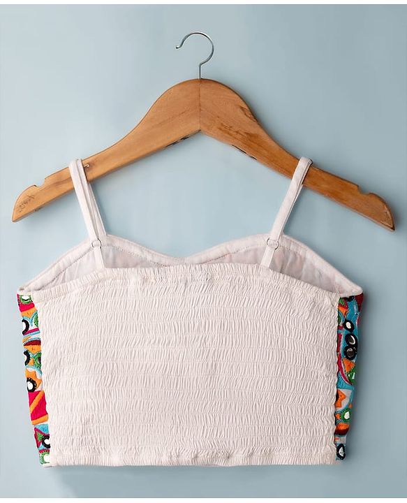 Pine Kids Woven Three Fourth Sleeves Indo Western Set With Embriodery - White
