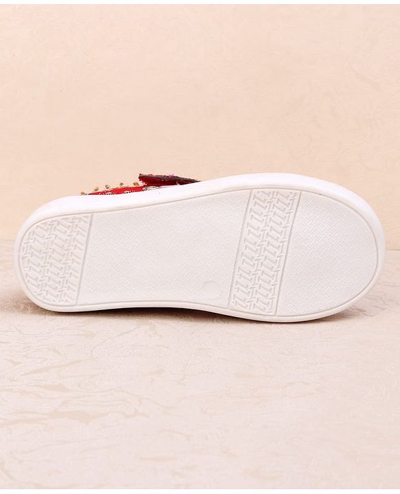 Pine kids Mojaris With Velcro  Closure - Red