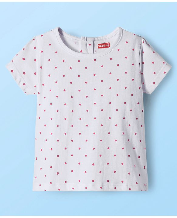 Babyhug Single Jersey Knit Floral Printed Frock With Inner Half Sleeves Tee - Red