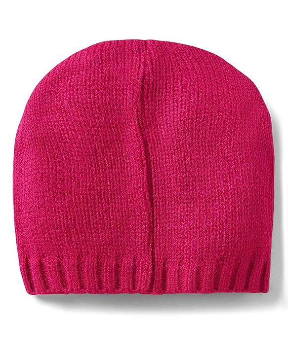 Babyhug Knit Full Sleeves Front Open Sweater Set with Bow Applique Cable Knit Design & Pocket Detailing with Cap - Fuchsia