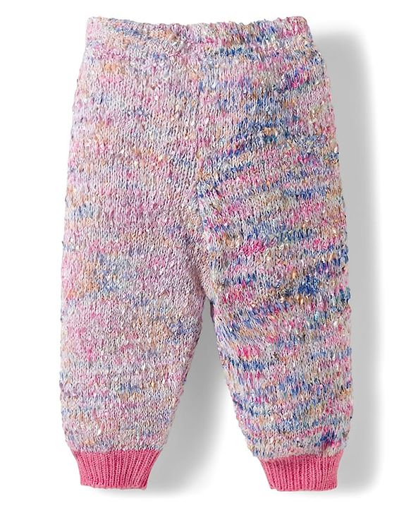 Babyhug Knitted Full Sleeves Co-Ord Sweater Set With Static Design - Multicolor