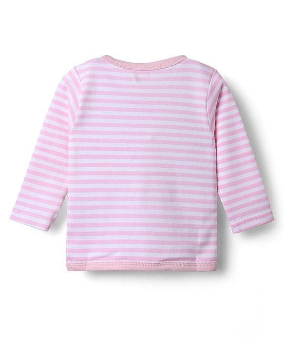 Babyhug 100% Cotton Interlock Knit Full Sleeves Front Open Jhablas With Floral & Polka Dots Print Pack Of 3 - Pink & Dark Pink