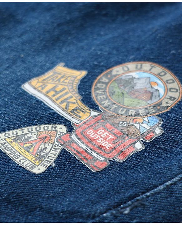 Pine Kids Cotton Elastane Woven Full Length Washed Jeans With Patch Detailing - Blue