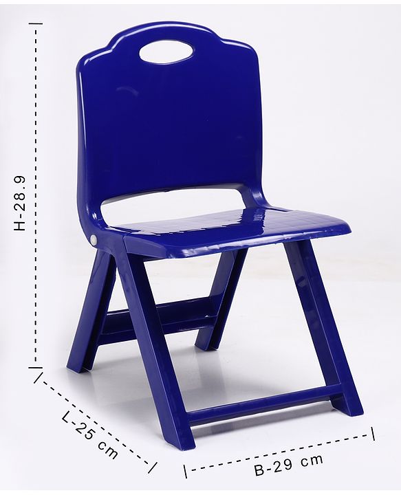 Babyhug Kids Portable Non-Slip Folding Chair| Light Weight & Portable| Ideal for Indoor & Outdoor| Home & Classroom Use| Comfortable Back Rest - Blue