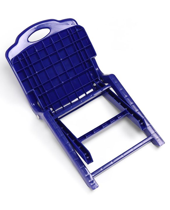Babyhug Kids Portable Non-Slip Folding Chair| Light Weight & Portable| Ideal for Indoor & Outdoor| Home & Classroom Use| Comfortable Back Rest - Blue