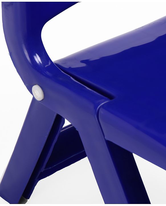 Babyhug Kids Portable Non-Slip Folding Chair| Light Weight & Portable| Ideal for Indoor & Outdoor| Home & Classroom Use| Comfortable Back Rest - Blue