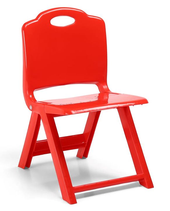 Babyhug Kids Portable Non-Slip Folding Chair| Light Weight & Portable| Ideal for Indoor & Outdoor| Home & Classroom Use| Comfortable Back Rest - Red